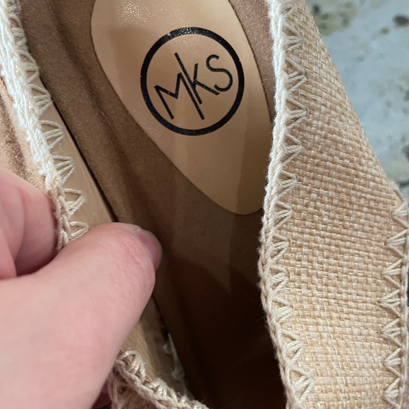 Nina 4 Embroidered Crisscross Flatform – Artisan Slide Sandal in Nude Raffia Sz7 - Picture 3 of 7